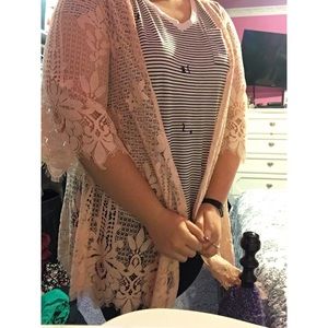 Peach Lace Kimono
